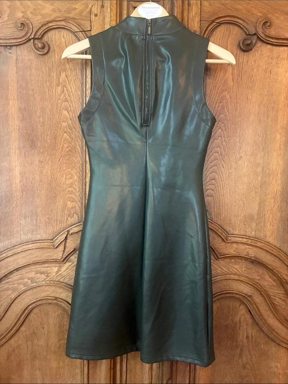 RD Style Sleeveless Faux Leather Mini Dress
